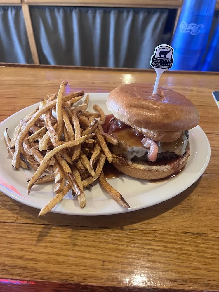 BBQ Cheeseburger and Fresh Fries