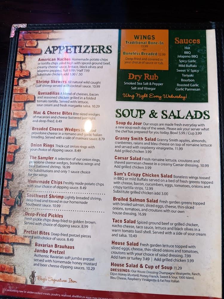 Bags Sports Pub Sugarcreek Menu image 4